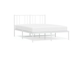 Wit Metalen Bedframe 150x200 cm met Hoofdbord - 34% Korting