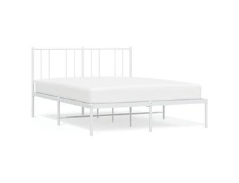 Wit Metalen Bedframe 150x200 cm met Hoofdbord - 34% Korting