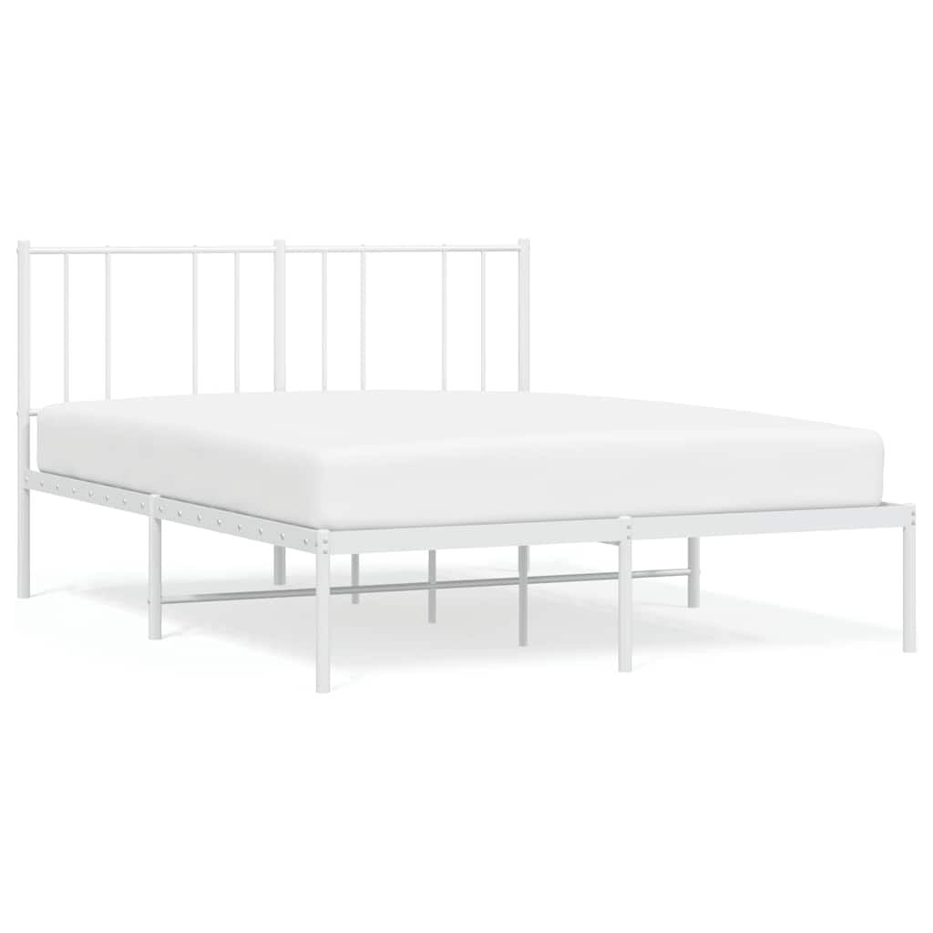 Wit Metalen Bedframe 150x200 cm met Hoofdbord - 34% Korting
