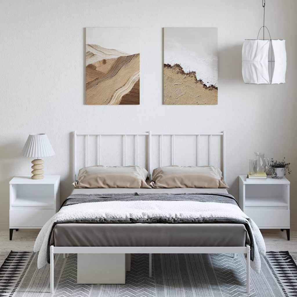Wit Metalen Bedframe 150x200 cm met Hoofdbord - 34% Korting