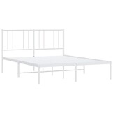 Wit Metalen Bedframe 150x200 cm met Hoofdbord - 34% Korting