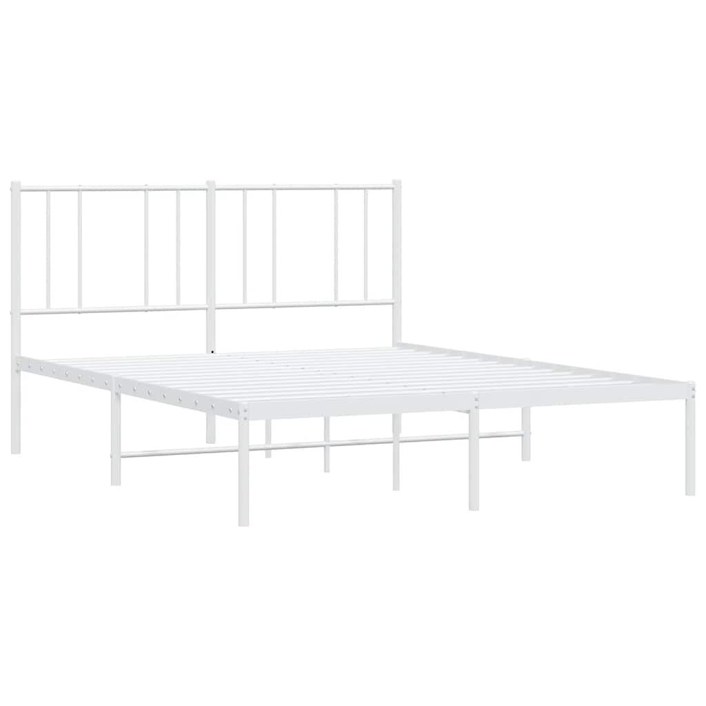 Wit Metalen Bedframe 150x200 cm met Hoofdbord - 34% Korting