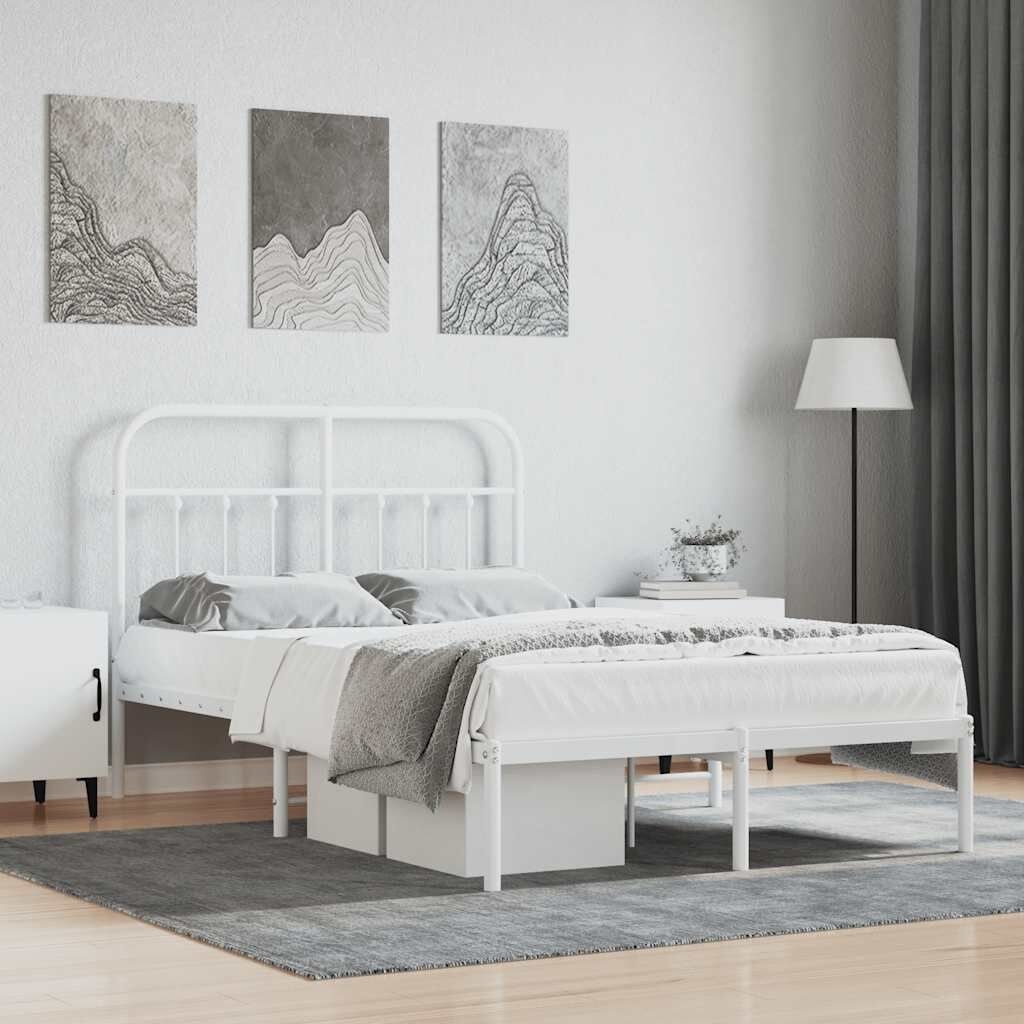VidaXL Bedframe Metaal Wit 120x190 cm met Korting