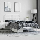 VidaXL Bedframe Metaal Wit 120x190 cm met Korting
