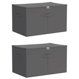 vidaXL Opbergbox 2 st Nonwoven stof 55 x 35 x 32 cm 61,6 L Antraciet