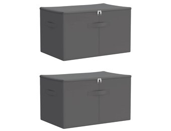 vidaXL Opbergbox 2 st Nonwoven stof 55 x 35 x 32 cm 61,6 L Antraciet