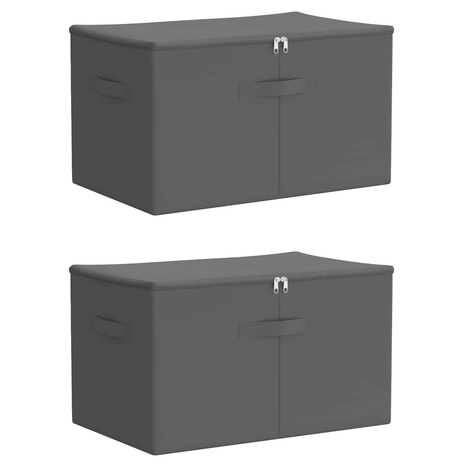 vidaXL Opbergbox 2 st Nonwoven stof 55 x 35 x 32 cm 61,6 L Antraciet