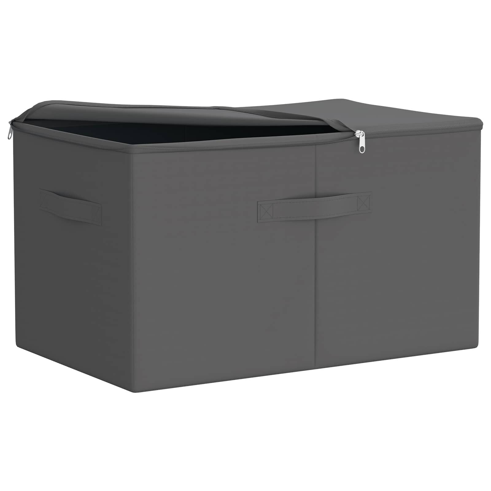 vidaXL Opbergbox 2 st Nonwoven stof 55 x 35 x 32 cm 61,6 L Antraciet