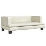 vidaXL Kinderbank 80x45x30 cm fluweel crèmekleurig