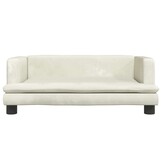 vidaXL Kinderbank 80x45x30 cm fluweel crèmekleurig