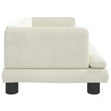 vidaXL Kinderbank 80x45x30 cm fluweel crèmekleurig