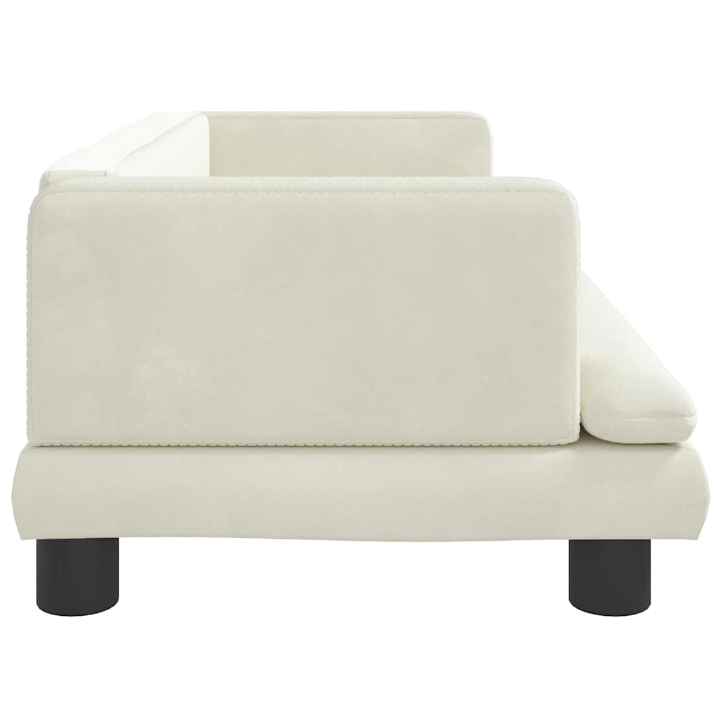 vidaXL Kinderbank 80x45x30 cm fluweel crèmekleurig