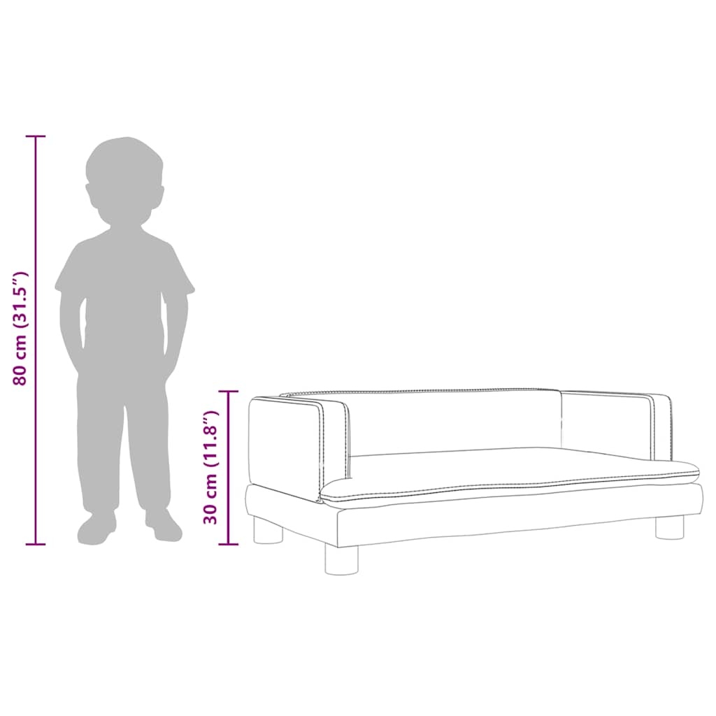 vidaXL Kinderbank 80x45x30 cm fluweel crèmekleurig