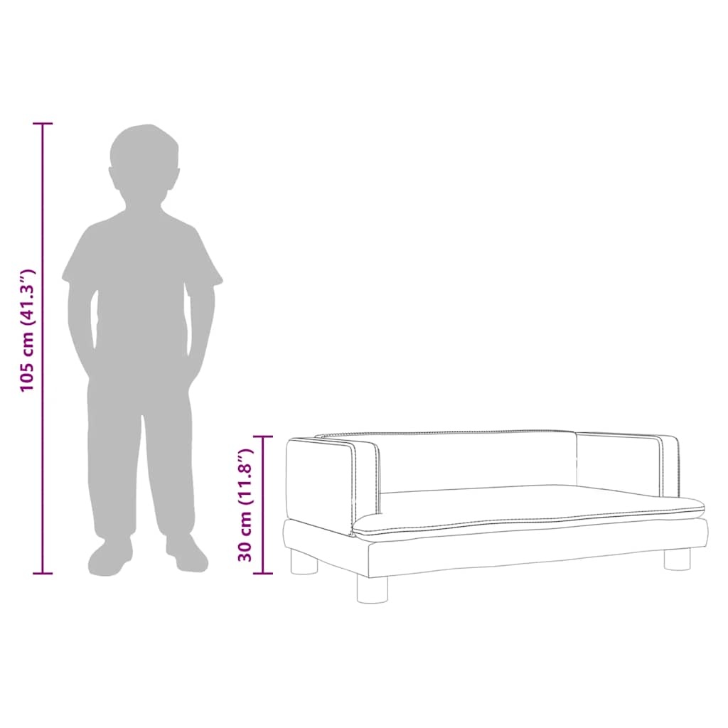 vidaXL Kinderbank 80x45x30 cm fluweel crèmekleurig