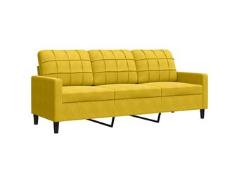 vidaXL Driezitsbank 180 cm fluweel geel