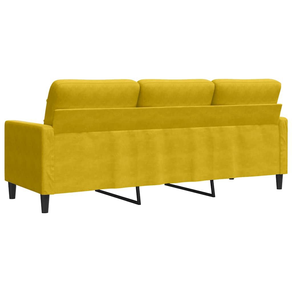 vidaXL Driezitsbank 180 cm fluweel geel