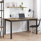 vidaXL Eettafels 140 x 80 x 75 cm Bewerkt hout Artisanaal eiken