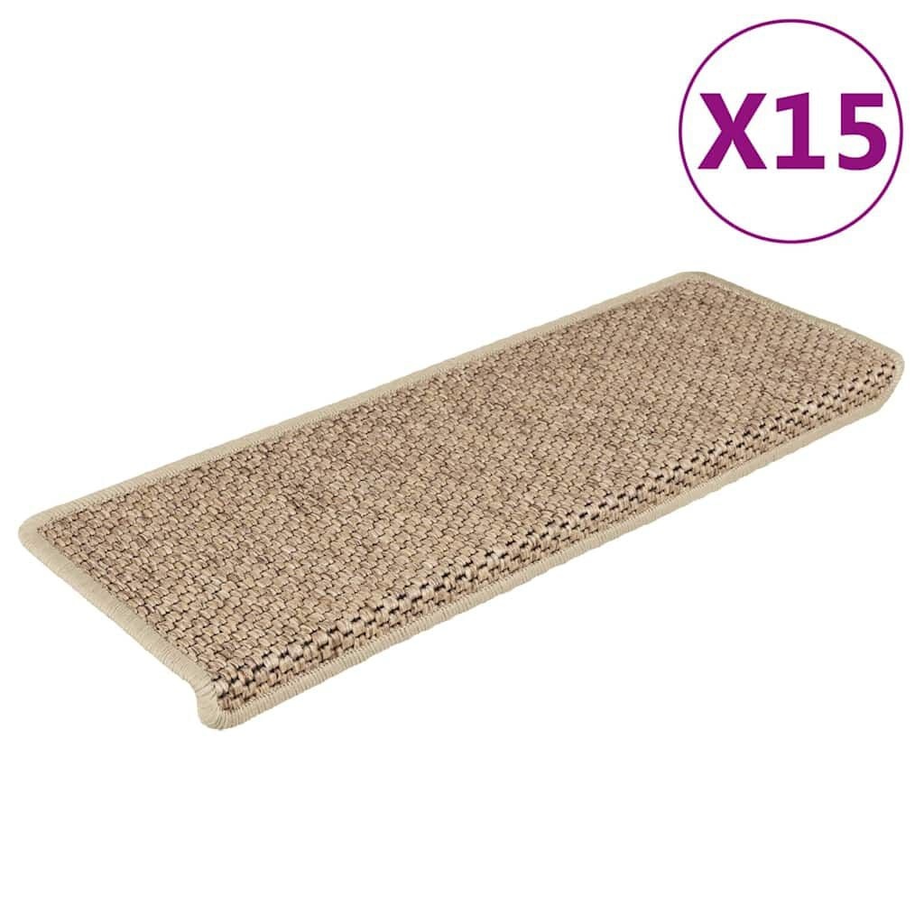 Zandkleurige Sisal-Look Trapmatten (15 stuks) - 34% Korting