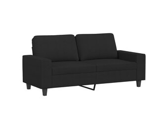 vidaXL Tweezitsbank 140 cm stof zwart