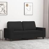 vidaXL Tweezitsbank 140 cm stof zwart