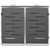 vidaXL Containerberging dubbel 138x77,5x112,5 cm roestvrij staal