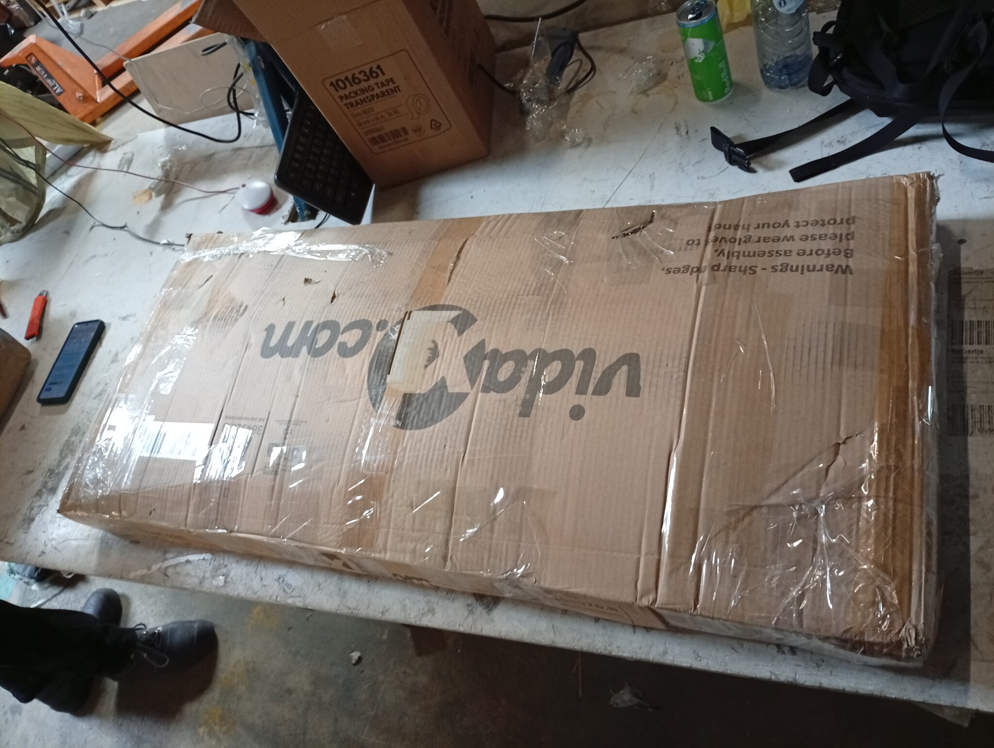 vidaXL Tuinschuur met verlengd dak 277x110,5x181 cm staal antraciet