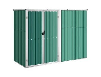 vidaXL Tuinschuur 225x89x161 cm gegalvaniseerd staal groen