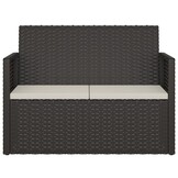 VidaXL Tuinbank met kussens 105 cm Poly rotan Zwart - 34% Korting