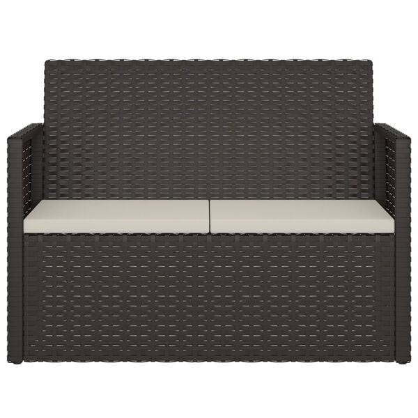 VidaXL Tuinbank met kussens 105 cm Poly rotan Zwart - 34% Korting