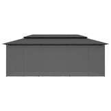 vidaXL Prieel met gordijnen 600x298x270 cm antraciet