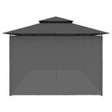 vidaXL Prieel met gordijnen 600x298x270 cm antraciet