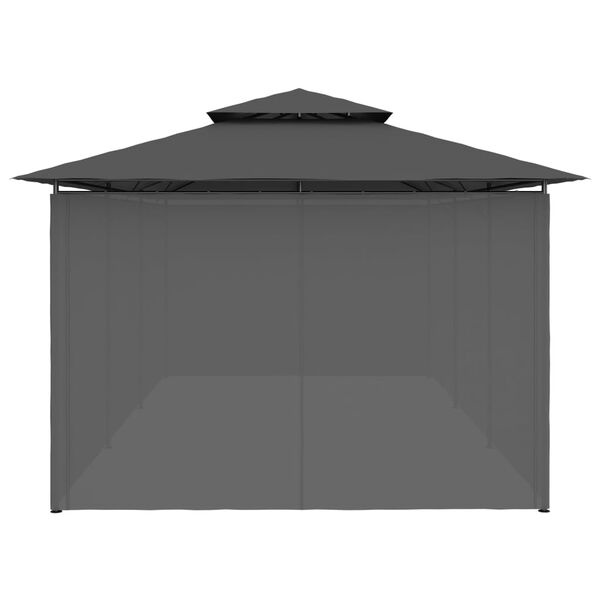 vidaXL Prieel met gordijnen 600x298x270 cm antraciet