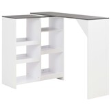 Hoge Bartafel met Verplaatsbaar Schap 138x39x110 cm Wit (55% Korting)