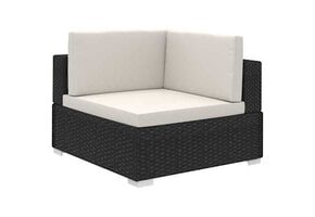Loungeset met kussens poly rattan zwart - 35% Korting