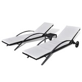 VidaXL Ligbedden Set Poly Rattan Zwart - 35% Korting