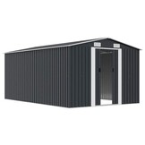 VidaXL Tuinschuur 257x392x181 cm Metaal Antraciet - 60% Korting