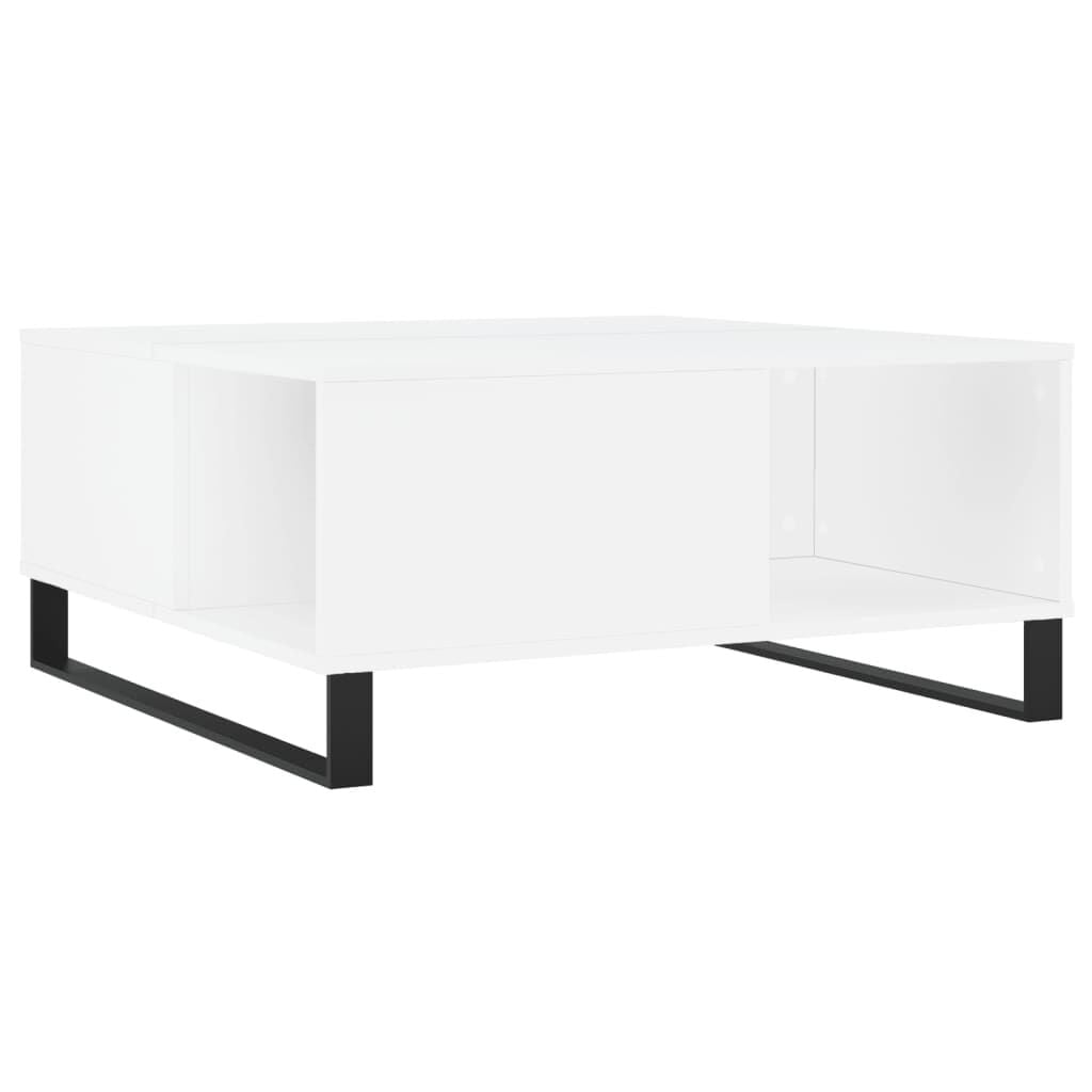 Tijdelijke aanbieding: Salontafel 80x80 cm bewerkt hout wit - 34% korting!