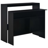 Bartafel Zwart met 2 Tafelbladen 130x40x120 cm - 55% Korting!