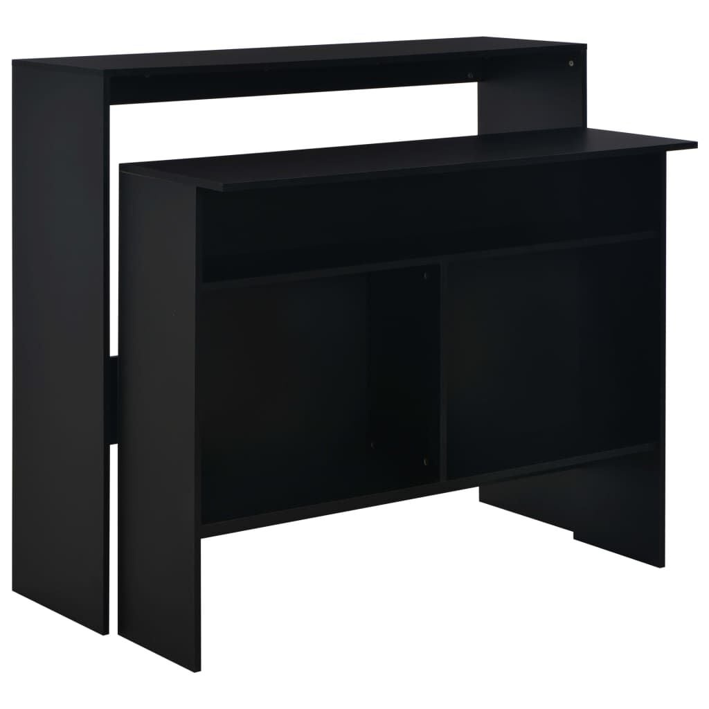Bartafel Zwart met 2 Tafelbladen 130x40x120 cm - 55% Korting!