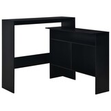 Bartafel Zwart met 2 Tafelbladen 130x40x120 cm - 55% Korting!