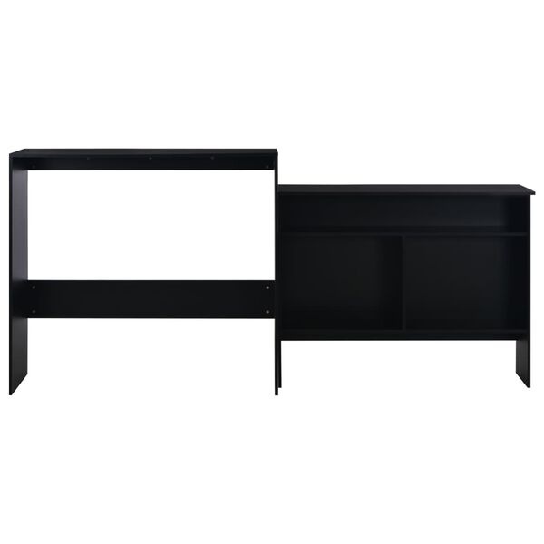 Bartafel Zwart met 2 Tafelbladen 130x40x120 cm - 55% Korting!