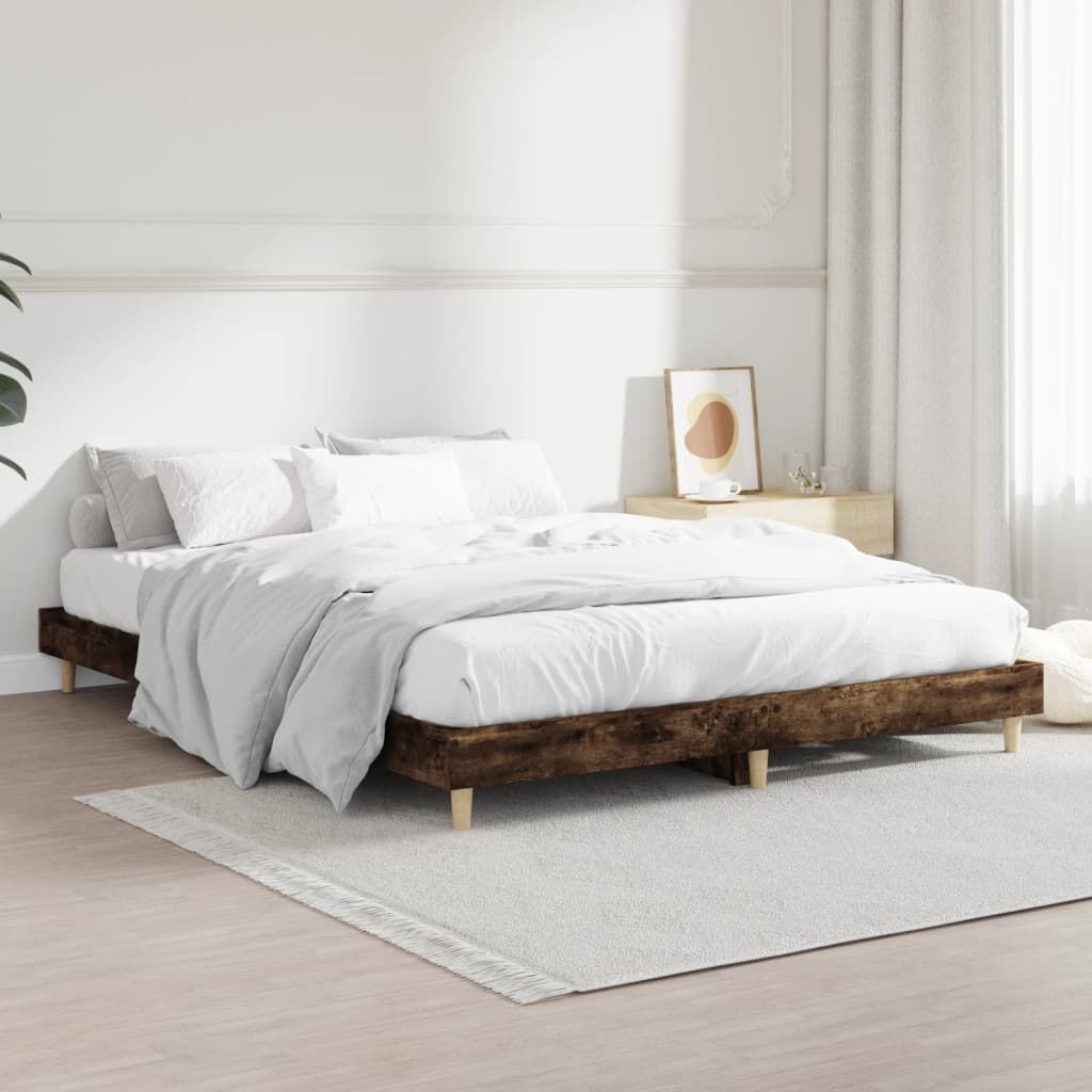 Bedframe bewerkt hout gerookt eiken 135x190 cm | 34% korting