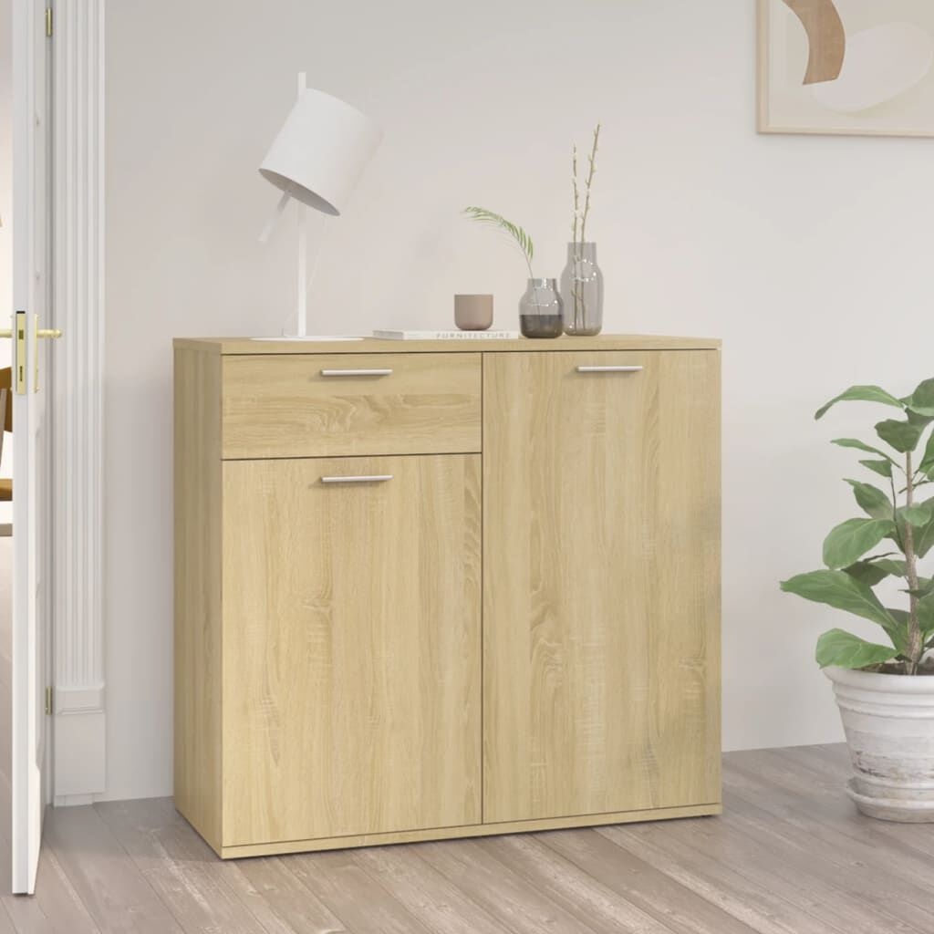 Dressoir 80x36x75 cm Bewerkt Hout Sonoma Eiken (34% Korting)
