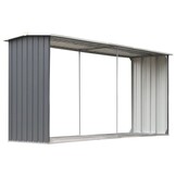 Gegalvaniseerde Stalen Houtopslag 330x92x153 cm Grijs - 54% Korting!
