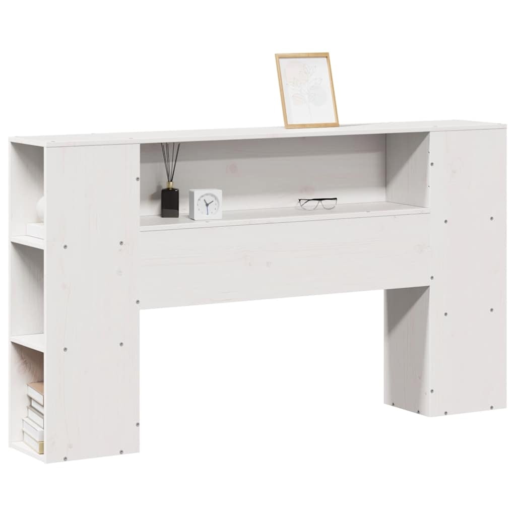 Hoofdbord met Opbergruimte - 140cm Grenenhout - Wit - 35% Korting