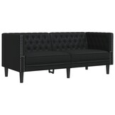 VidaXL 2-zitsbank Chesterfield Kunstleer Zwart - 35% Korting