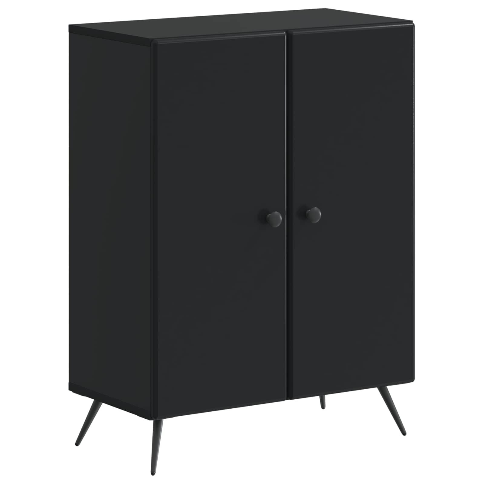 vidaXL Badkamer Opbergkast BREDA Zwart 59,5 x 31 x 80 cm Bewerkt hout