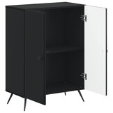 vidaXL Badkamer Opbergkast BREDA Zwart 59,5 x 31 x 80 cm Bewerkt hout