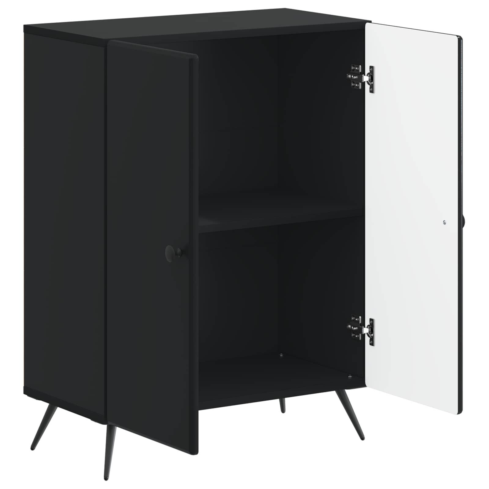 vidaXL Badkamer Opbergkast BREDA Zwart 59,5 x 31 x 80 cm Bewerkt hout
