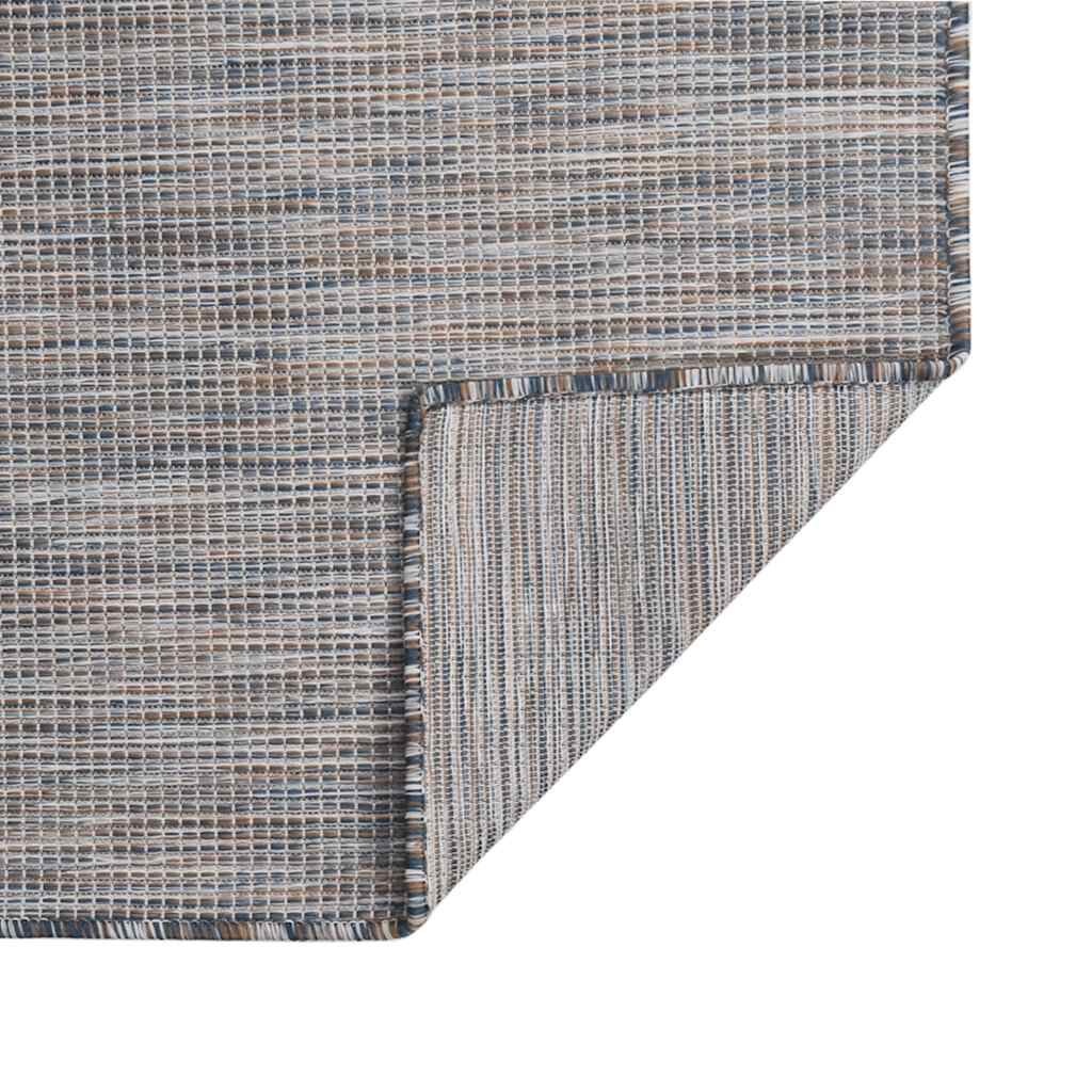 vidaXL Buitenkleed platgeweven 160x230 cm bruin en blauw